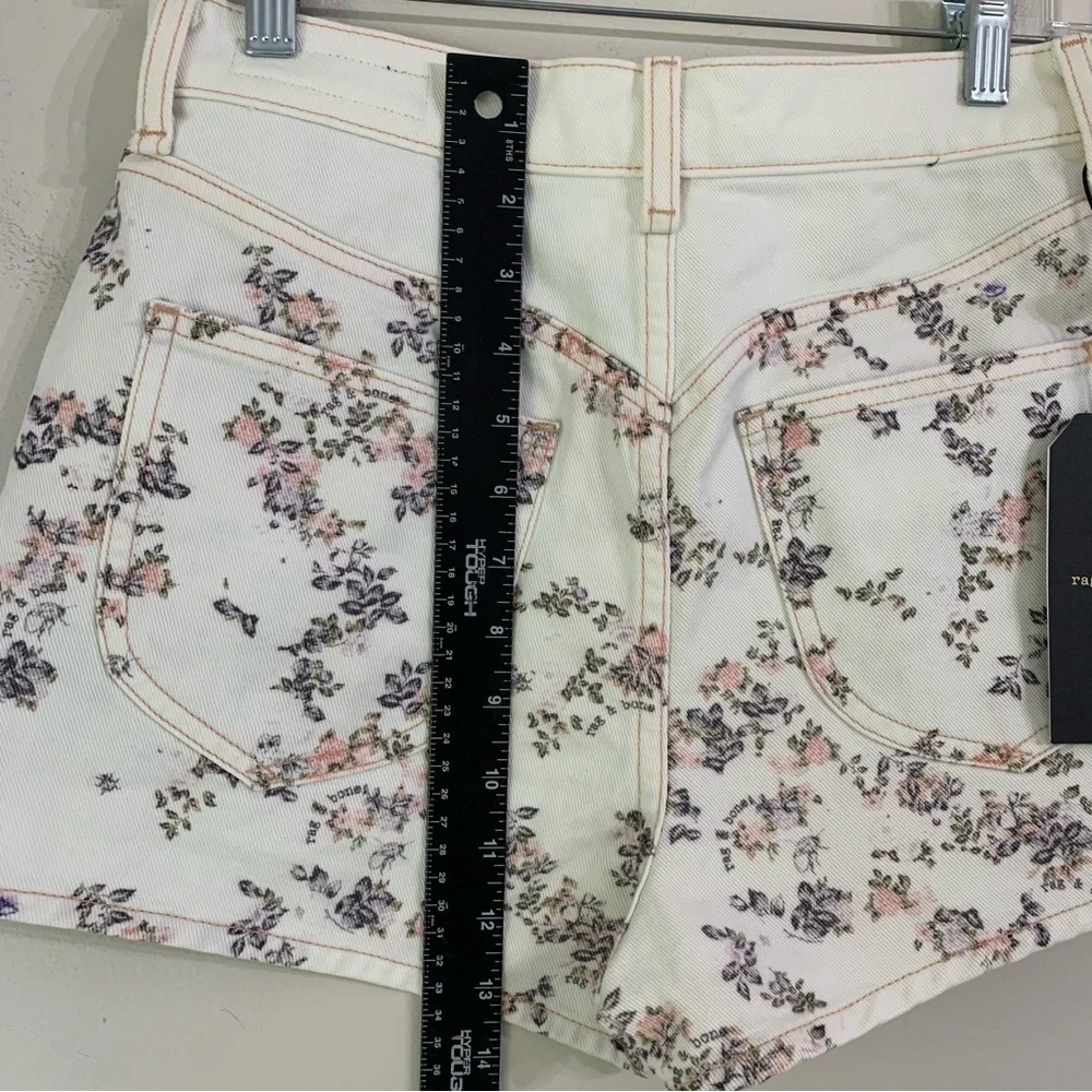 New! Rag & Bone Shorts JEAN Ellie Floral Print Denim Shorts in Micro Floral 26